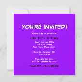 Bowling Birthday Party Invite - Roze en Paars Kaart (Achterkant)