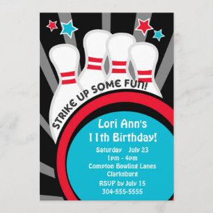 Bowling Birthday Party Kaart