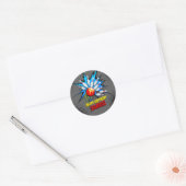 Bowling Birthday Party Ronde Sticker (Envelop)