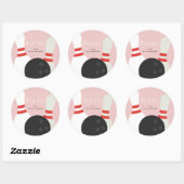 Bowling Birthday Party Ronde Sticker (Vel)