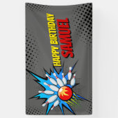Bowling Birthday Party Spandoek (Verticaal)