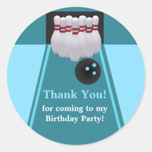 Bowling Birthday Party Sticker