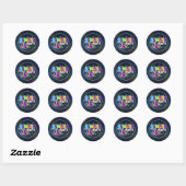 Bowling Birthday Party Sticker - Neon (Vel)