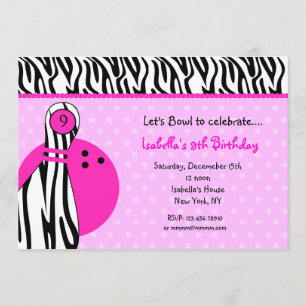 Bowling Birthday Party - Uitnodigingen