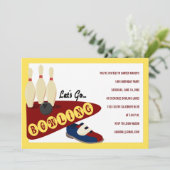 Bowling Birthday Party - Uitnodigingen (Staand voorkant)