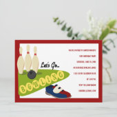 Bowling Birthday Party - Uitnodigingen (Staand voorkant)