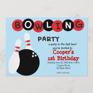 Bowling Birthday Uitnodiging