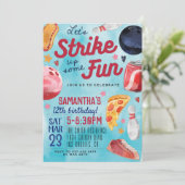 Bowling Birthday Uitnodiging (Staand voorkant)
