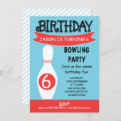 Bowling Birthday Uitnodiging (Voorkant / Achterkant)