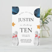 Bowling Birthday Uitnodiging voor kinderen (Staand voorkant)