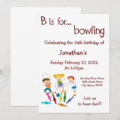 Bowling Birthday voor Bowling Party Kaart (Voorkant / Achterkant)