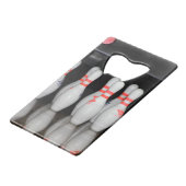 Bowling Bottle Open Kredietkaart Flessenopener (Voorkant Gekanteld)
