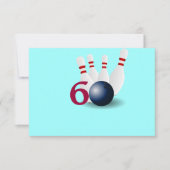 Bowling, bowler 60th Birthday Invitation. Kaart (Voorkant)