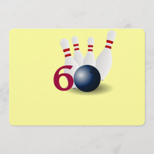 Bowling, bowler 60th Birthday Uitnodiging. Kaart