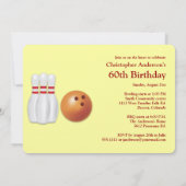 Bowling, bowler Invitation du 60e anniversaire. (Dos)