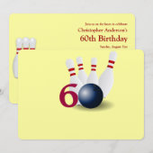 Bowling, bowler Invitation du 60e anniversaire. (Devant / Derrière)