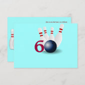 Bowling, bowler Invitation du 60e anniversaire. (Devant / Derrière)