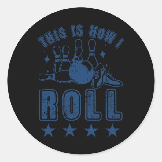  Bowling Bowler Ronde Sticker (Voorkant)