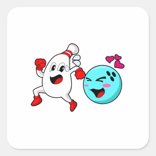 Bowling Bowling ball Vierkante Sticker (Voorkant)