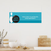 Bowling Boy Birthday Party Banner Poster (Keuken)