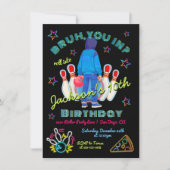 Bowling Bruh Neon Rolschaatsen Verjaardag Kaart (Voorkant)