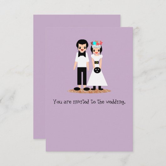 Bowling bruid en bruidegom kaart (Voorkant / Achterkant)