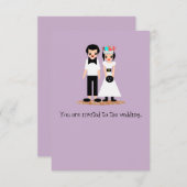 Bowling bruid en bruidegom op hun trouwdag kaart (Voorkant / Achterkant)