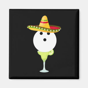 Bowling Bull met Sombrero en Margarita Sport Cin Magneet