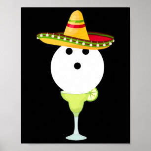 Bowling Bull met Sombrero en Margarita Sport Cin Poster