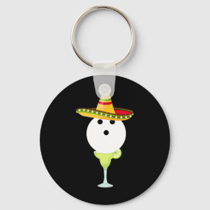 Bowling Bull met Sombrero en Margarita Sport Cin Sleutelhanger