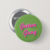Bowling-Button: Gutter Gang Ronde Button 5,7 Cm (Voorkant /achterkant)