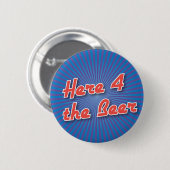 Bowling-Button: Hier 4 de Beer Ronde Button 5,7 Cm (Voorkant /achterkant)