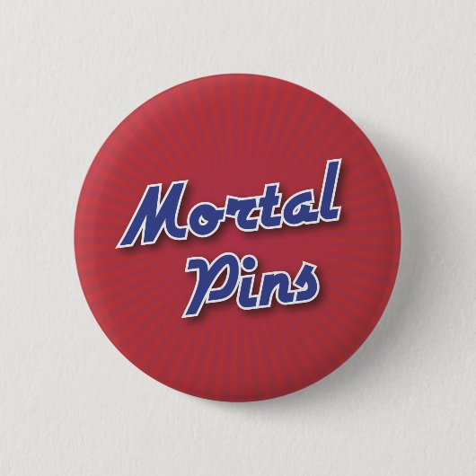 Bowling-Button: Mortal Pins Ronde Button 5,7 Cm (Voorkant)