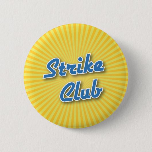 Bowling-Button: Strike Club Ronde Button 5,7 Cm (Voorkant)