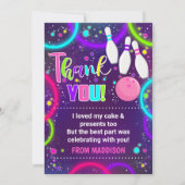 Bowling Carte de remerciements Glow Bowling Carte  (Devant)