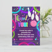 Bowling Carte de remerciements Glow Bowling Carte  (Debout devant)