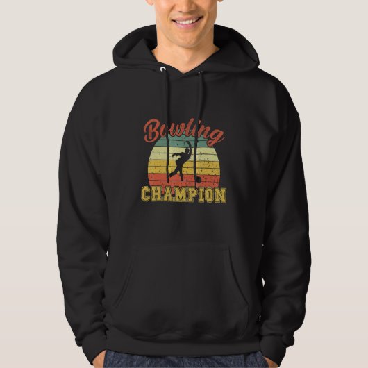 Bowling Champion Retro Bowling Hoodie (Voorkant)