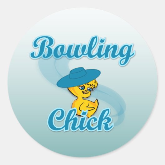 Bowling Chick #3 Ronde Sticker (Voorkant)
