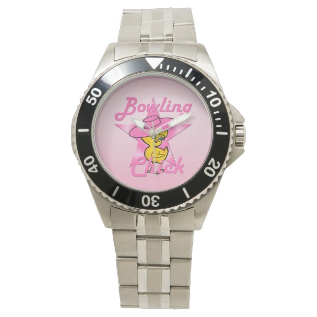 Bowling Chick #8 Horloge (Voorkant)