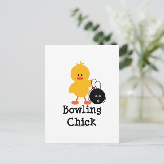 Bowling Chick Briefkaart (Staand voorkant)