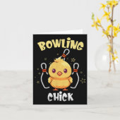 Bowling Chick Funny Chicken Athlete Bowler Mannen  Kaart (Gele Bloem)