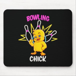 Bowling Chick Funny Chicken Sportatleet Muismat