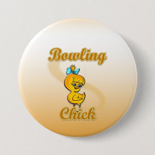 Bowling Chick Ronde Button 7,6 Cm (Voorkant)