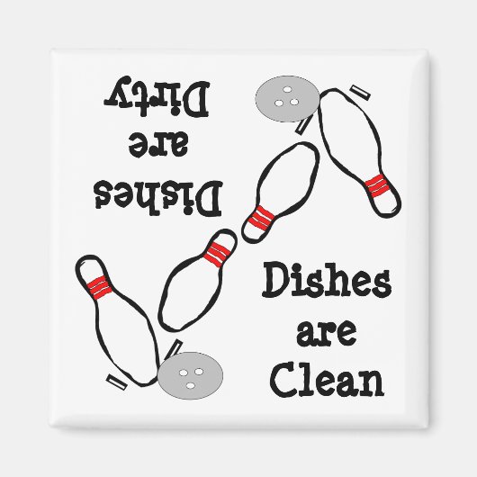 Bowling Clean Dirty Lave-vaisselle Magnet (Devant)