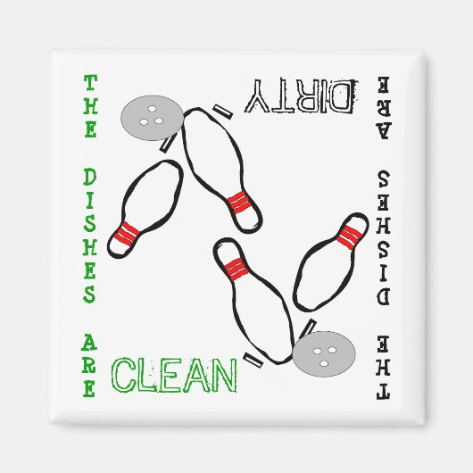 Bowling Clean Dirty Lave-vaisselle Magnet (Devant)