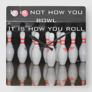Bowling Clock Vierkante Klok