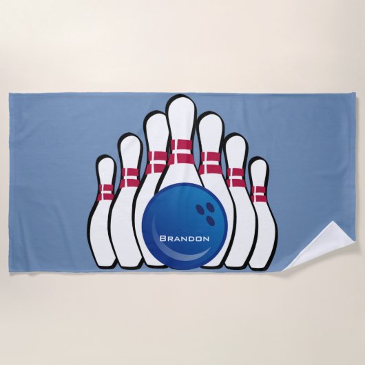Bowling Design Beach Towel Strandlaken (Voorkant)