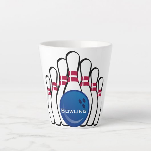 Bowling Design Latte Cup Mok (Voorkant)
