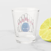 Bowling Design Shot Glass Glas (Achterkant)