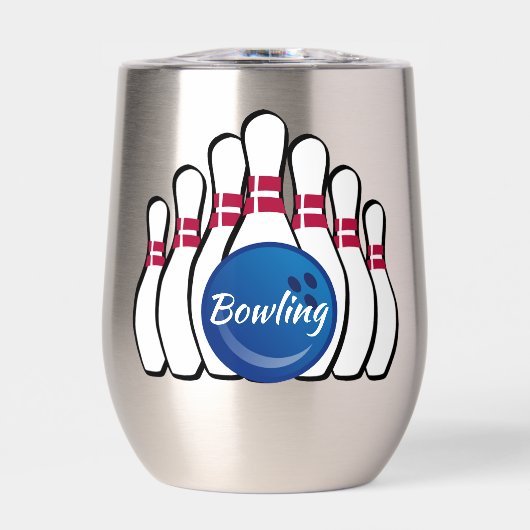 Bowling Design Thermische Wijn Tumbler (Voorkant)